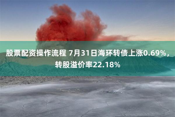 股票配资操作流程 7月31日海环转债上涨0.69%，转股溢价率22.18%