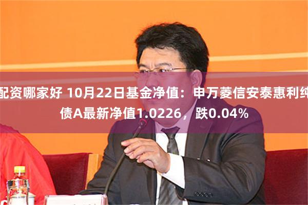 配资哪家好 10月22日基金净值：申万菱信安泰惠利纯债A最新净值1.0226，跌0.04%