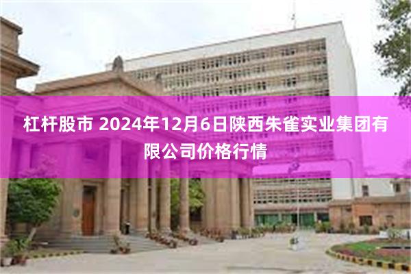 杠杆股市 2024年12月6日陕西朱雀实业集团有限公司价格行情