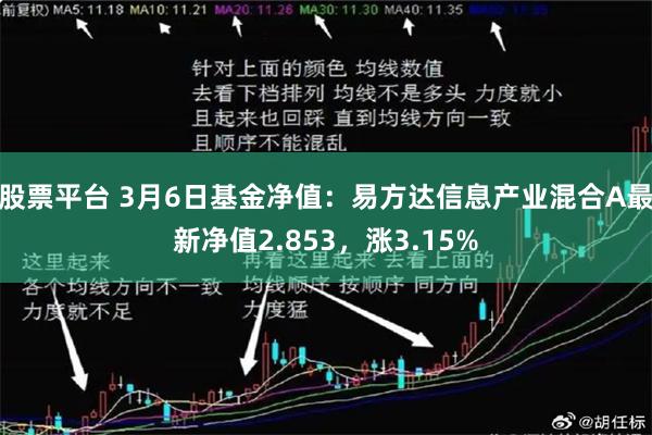 股票平台 3月6日基金净值：易方达信息产业混合A最新净值2.853，涨3.15%